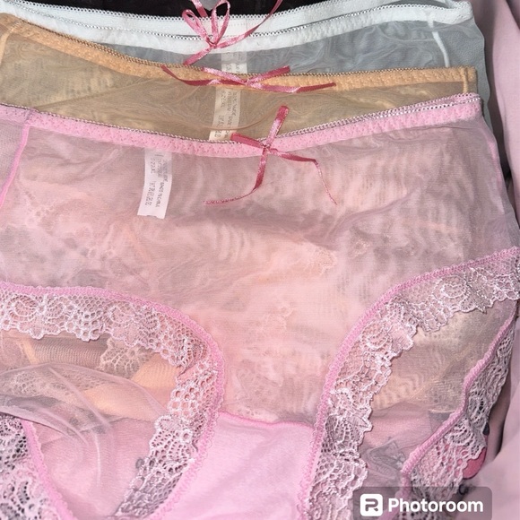 Other - BRAND NEW Sz L LINGERIE 4pack Lace Trim Sheer Panty Set Sexy Hip Brief